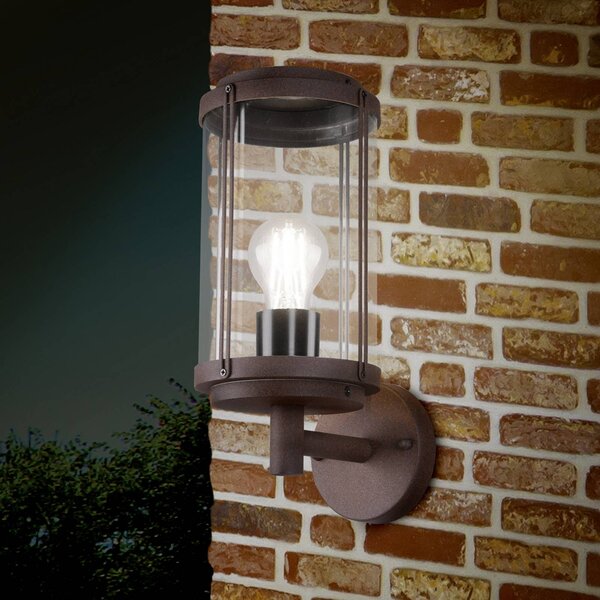 Trio Lighting Applique da esterni TANARO, dimmerabile, Marrone / Ruggine, Alluminio, Moderno, Applique da esterni