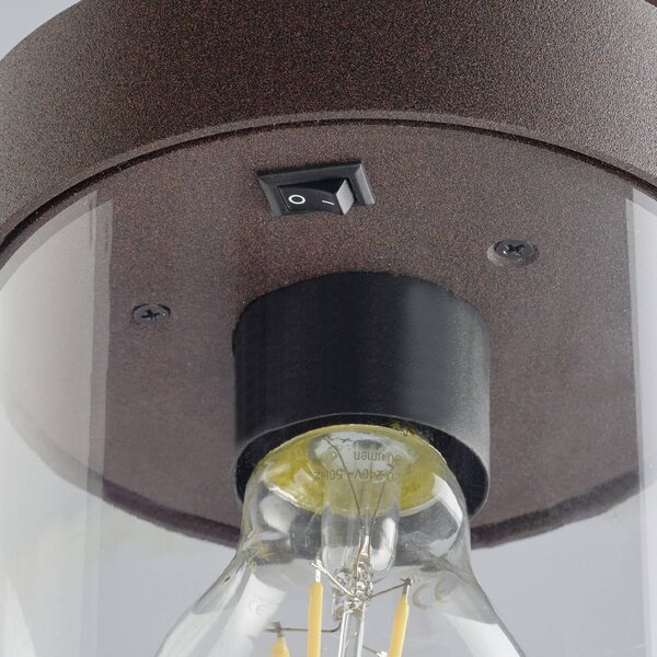 Trio Lighting Lampioncino da giardino SAMBESI, dimmerabile, Marrone / Ruggine, Alluminio, Moderno, Lampada da esterni