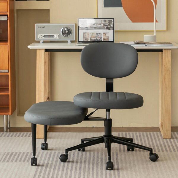 Sedia da ufficio okwish con design innovativo e integrato, girevole a 360°, regolabile in altezza, ideale per soggiorno e ufficio, colore grigio