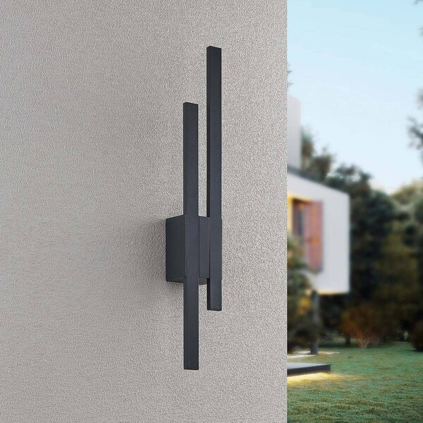 Trio Lighting Applique da esterni a LED TAWA, Nero, Alluminio, Moderno, Applique LED da esterni