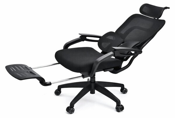 Sedia da ufficio ergonomica con poggiapiedi e schienale regolabili