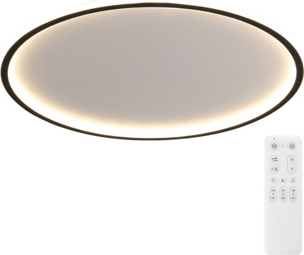 Plafoniera LED rotonda con telecomando Modern bianco e nero 36W Sfumature di bianco 2880 lm metallo dim.: 4,5 x 50 x 50 cm IP20 Abigali
