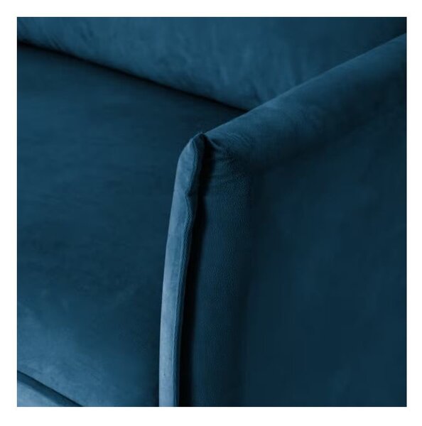 Divano blu scuro con rivestimento in velluto 203 cm Juli – Ropez