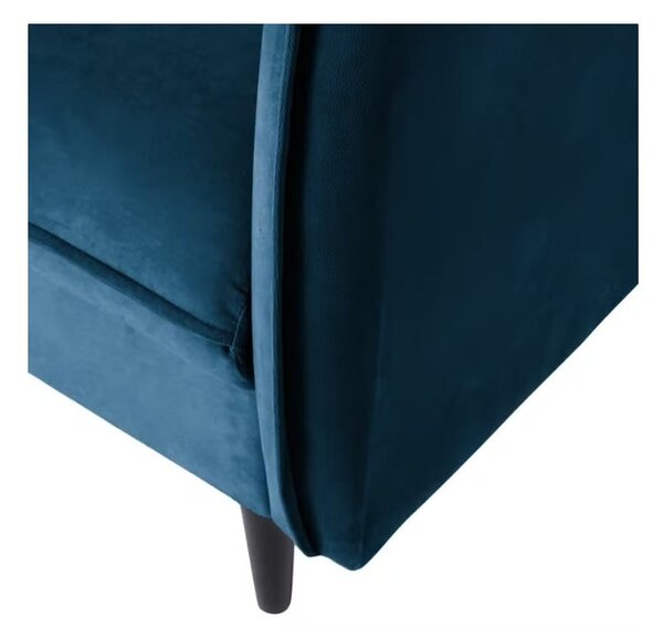 Divano blu scuro con rivestimento in velluto 203 cm Juli – Ropez