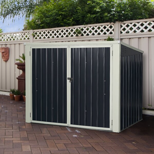 Costway Casetta porta attrezzi da giardino in lamiera d'acciaio Magazzino da giardino 173x97x127cm>