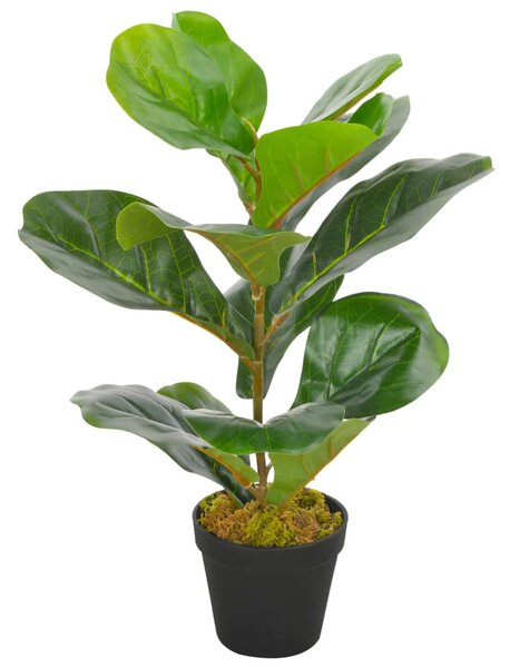 Pianta Artificiale di Ficus Lyrata con Vaso Verde 45 cm