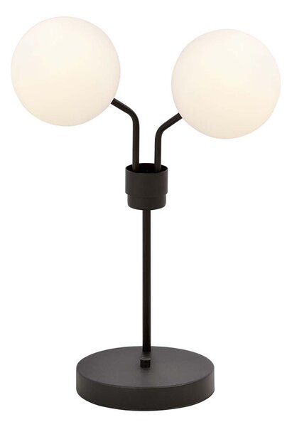 Lampada Da Tavolo Moderna Orione Acciaio Nero 2 Luci E14 Ip20