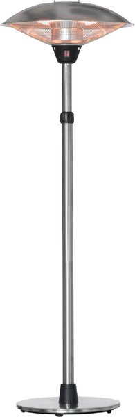 DecHome Fungo Riscaldante da Esterno con 3 Temperature e Altezza Regolabile in Acciaio e Alluminio Argento 866DHSR