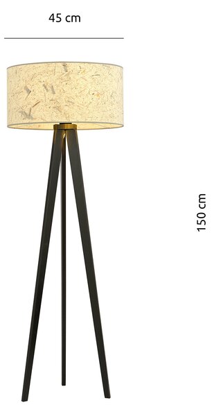 Piantana Moderno Drago Acciaio Nero 1 Luce E27 Ip20