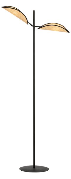 Piantana Moderno Eridano Acciaio Nero Marrone 2 Luci E14 Ip20