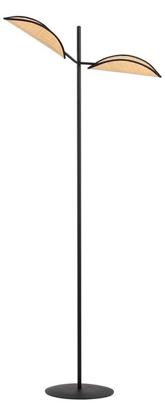 Piantana Moderno Eridano Acciaio Nero Marrone 2 Luci E14 Ip20