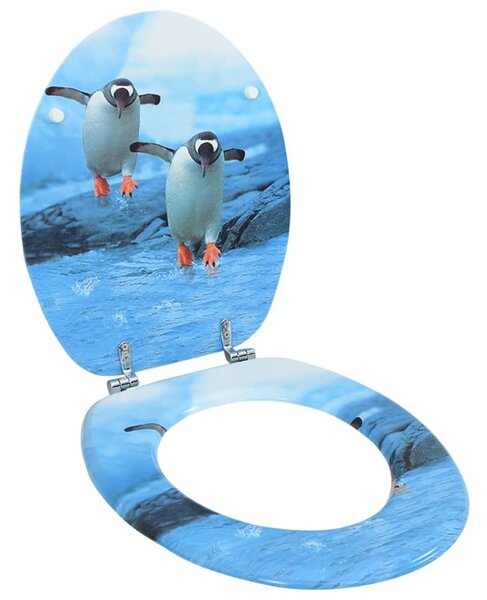 Tavoletta WC con Coperchio MDF Design Pinguino