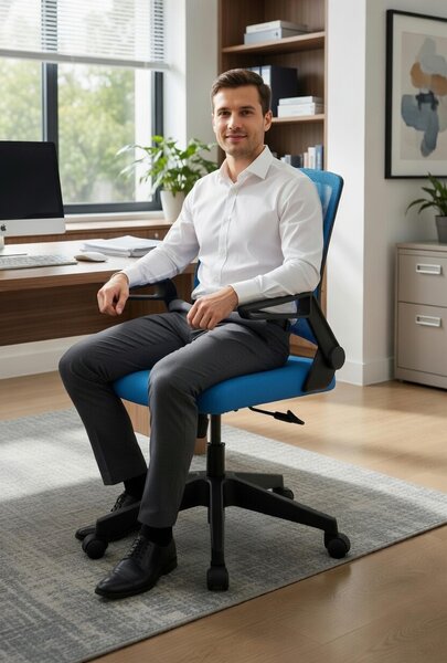Sedia da ufficio con schienale robusto e design ergonomico