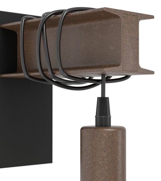 Applique Country Townshend 4 1 LuceAcciaio Marrone E Nero