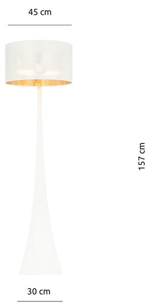 Piantana Contemporaneo Indra Acciaio Nero Bianco 1 Luce E27 Ip20