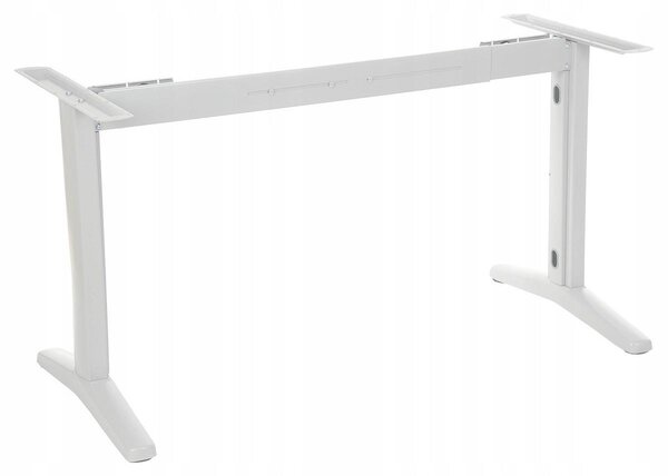 Struttura in metallo per scrivania o tavolo (STT), lunghezza regolabile, gambe regolabili, altezza 72,5 cm, bianco