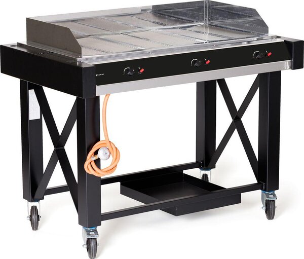 HENDI Atlanta barbecue a gas, nero, 13kW, 1285x770x(H)917mm