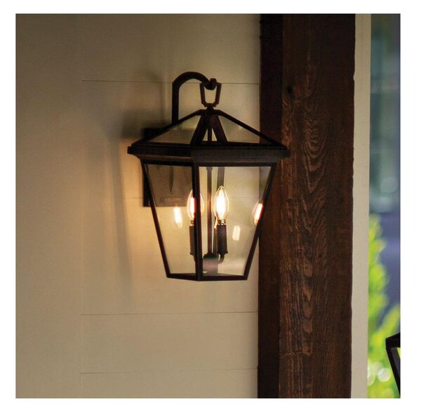 Quintiesse QN-ALFORD-PLACE2-M-MB - Lampada da parete per esterni ALFORD M 2xE14/40W/230V IP44