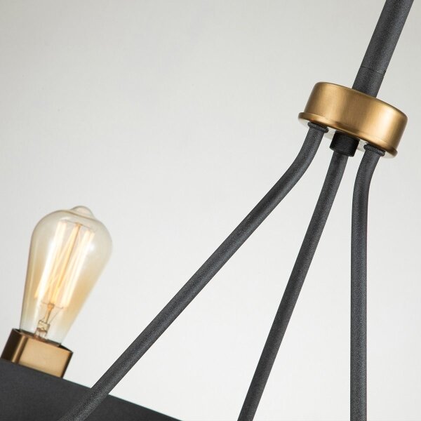 Quintiesse QN-SILAS-6P-DZ - Lampadario a stelo SILAS 6xE27/60W/230V nero/oro
