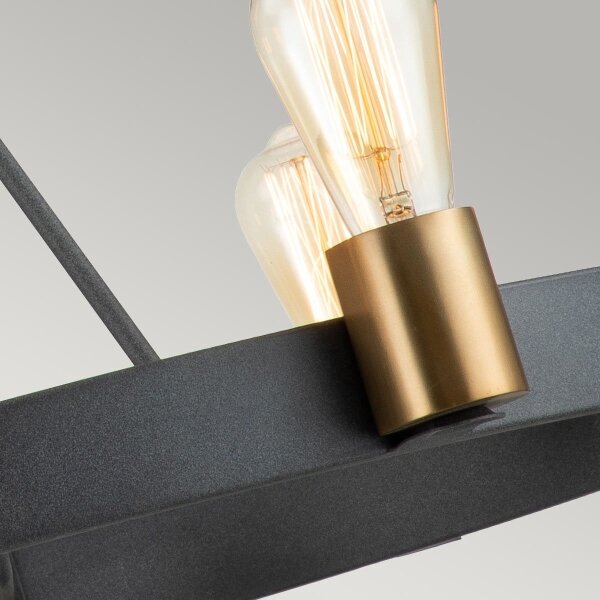 Quintiesse QN-SILAS-6P-DZ - Lampadario a stelo SILAS 6xE27/60W/230V nero/oro