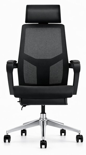 Sedia da ufficio ergonomica con schienale in rete, poggiatesta e braccioli