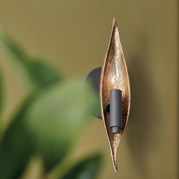 Quintiesse QN-WILLOW1-CBK - Lampada da parete WILLOW 1xE14/40W/230V oro/nero