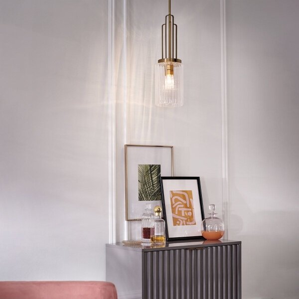 Quintiesse QN-KIMROSE-MP-BNB - Lampadario con asta KIMROSE 1xE27/60W/230V dorato