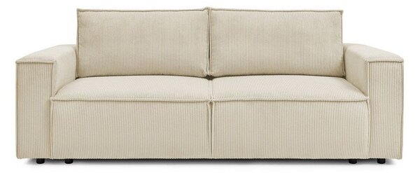 Divano letto in velluto a coste beige 245 cm Nihad - Bobochic Paris