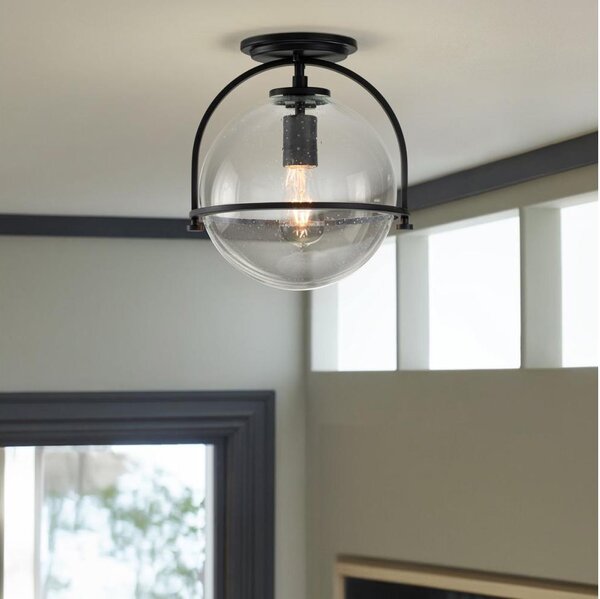Quintiesse QN-SOMERSET-F-C-BK - Lampada da soffitto SOMERSET 1xE27/60W/230V nera