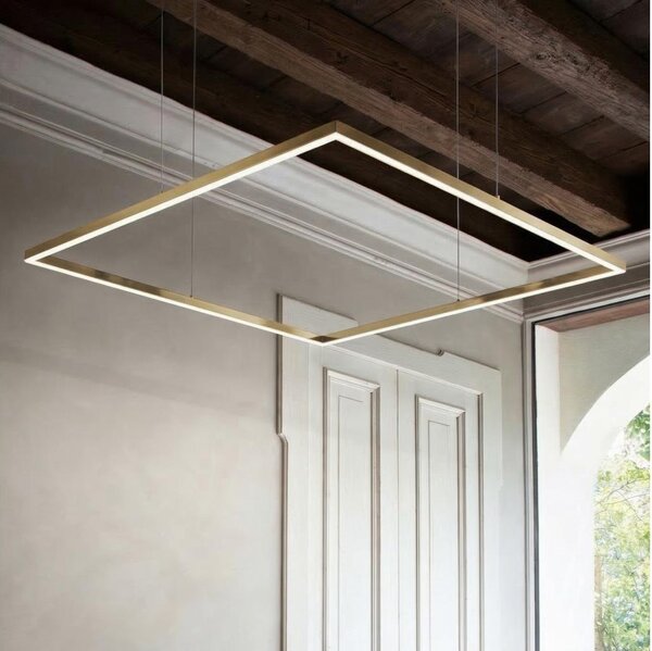 Ideal Lux - Lampadario LED a sospensione con cavo ORACLE SLIM LED/33W/230V CRI 90 50x50 cm oro