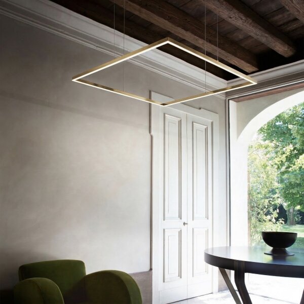 Ideal Lux - Lampadario LED a sospensione con cavo ORACLE SLIM LED/33W/230V CRI 90 50x50 cm oro