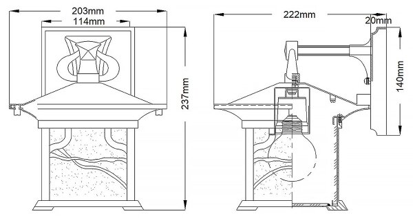 Quintiesse QN-MORRIS-M - Lampada da esterno a parete MORRIS M 1xE27/60W/230V IP44 bronzo