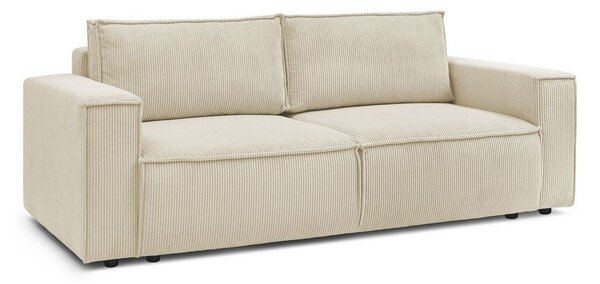 Divano letto in velluto a coste beige 245 cm Nihad - Bobochic Paris