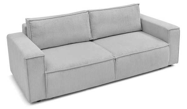 Divano letto in velluto a coste grigio chiaro 245 cm Nihad - Bobochic Paris