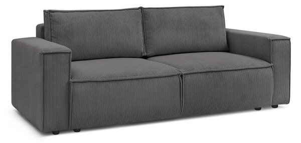 Divano in velluto a coste grigio scuro 245 cm Nihad - Bobochic Paris
