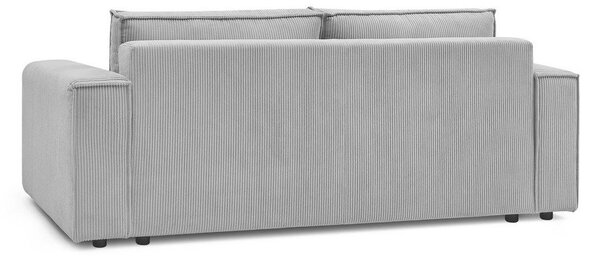 Divano letto in velluto a coste grigio chiaro 245 cm Nihad - Bobochic Paris