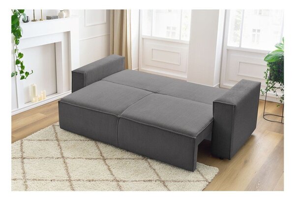 Divano in velluto a coste grigio scuro 245 cm Nihad - Bobochic Paris