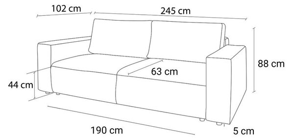 Divano in velluto a coste grigio scuro 245 cm Nihad - Bobochic Paris