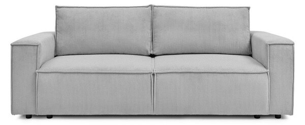 Divano letto in velluto a coste grigio chiaro 245 cm Nihad - Bobochic Paris