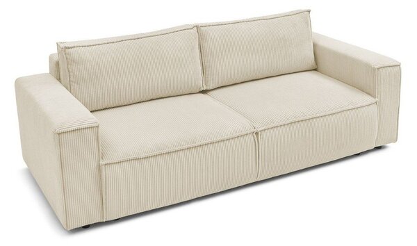 Divano letto in velluto a coste beige 245 cm Nihad - Bobochic Paris