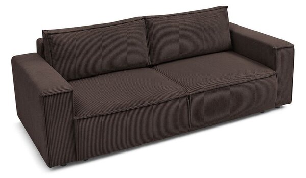 Divano grigio tortora allungabile con rivestimento in velluto a coste 245 cm Nihad – Bobochic Paris