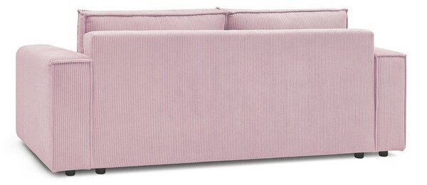 Divano letto in velluto a coste rosa chiaro 245 cm Nihad - Bobochic Paris