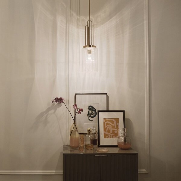 Quintiesse QN-KIMROSE-MP-PN - Lampada a sospensione su asta KIMROSE 1xE27/60W/230V cromo lucido