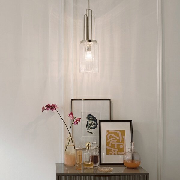 Quintiesse QN-KIMROSE-MP-PN - Lampada a sospensione su asta KIMROSE 1xE27/60W/230V cromo lucido