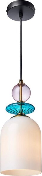 Lampadario a sospensione con cavo TROPEA 1xE27/15W/230V, disponibile in nero, viola fumé, blu e bianco