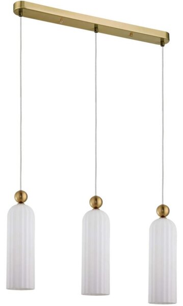 Lampadario a sospensione su cavo PIEGA 3xE14/40W/230V ottone/bianco