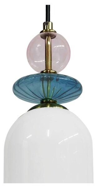 Lampadario a sospensione con cavo TROPEA 1xE27/15W/230V, disponibile in nero, viola fumé, blu e bianco