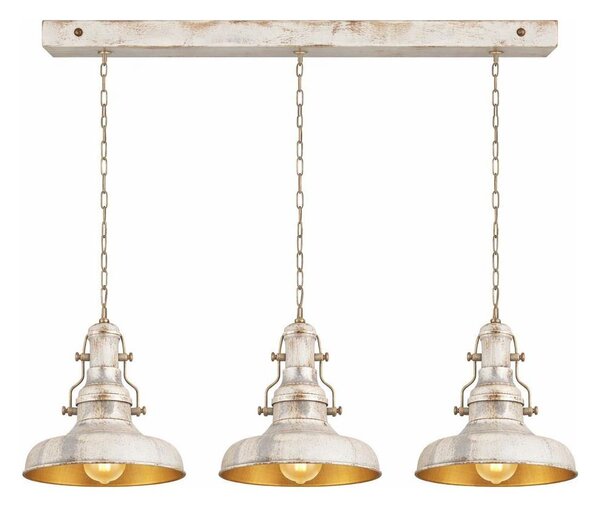 Brilagi - Lampadario a catena PYRONIC 3xE27/40W/230V crema/patina