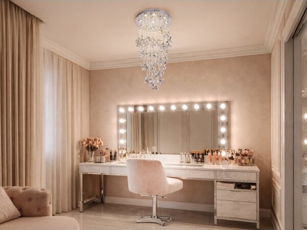 Plafoniera a LED in cristallo SAMOA, LED/30W/230V, diam. 40 cm, cromo lucido + telecomando