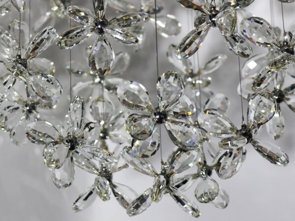 Plafoniera a LED in cristallo SAMOA, LED/30W/230V, diam. 40 cm, cromo lucido + telecomando